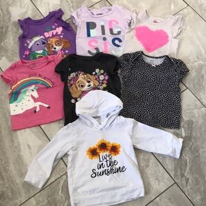 TODDLER GIRLS Tops Variety Pack | Bundle Of Seven Pieces | 18-24 Months